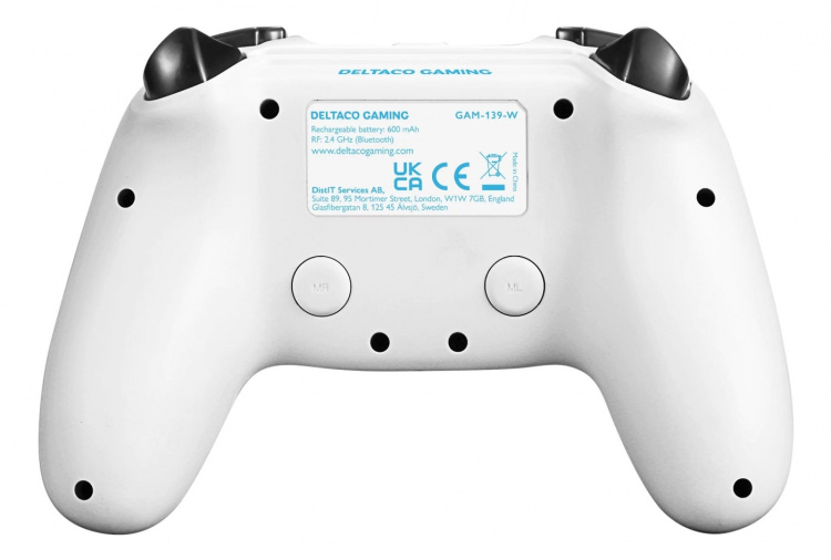 DELTACO GAMING Playstation 4 bluetooth controller, white