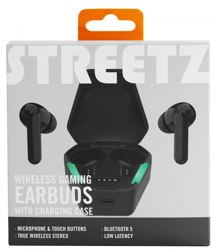 STREETZ True Wireless Stereo, Gaming, in-ear, matte black STREETZ True Wireless Stereo, Gaming, in-ear, matte black