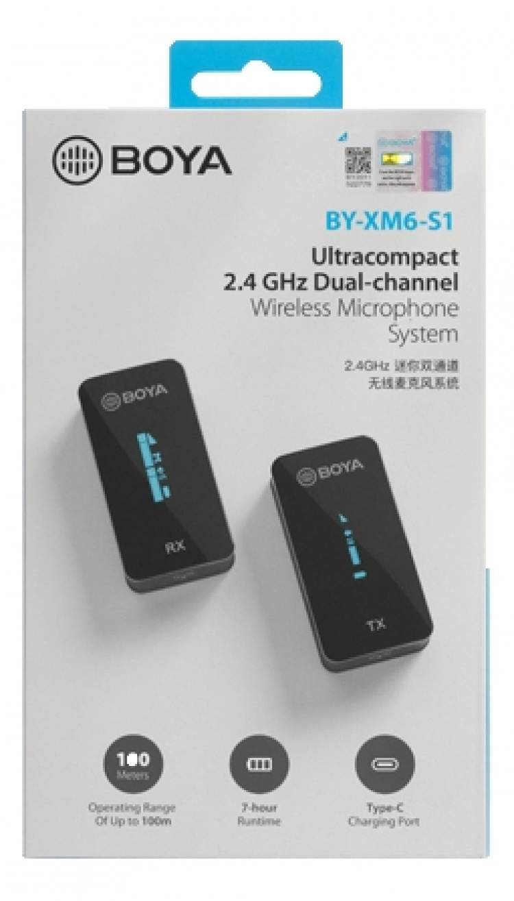 Boya Ultracompact 2.4GHz Dual-channel Wireless Microphone 1+1 Boya Ultracompact 2.4GHz Dual-channel Wireless Microphone 1+1
