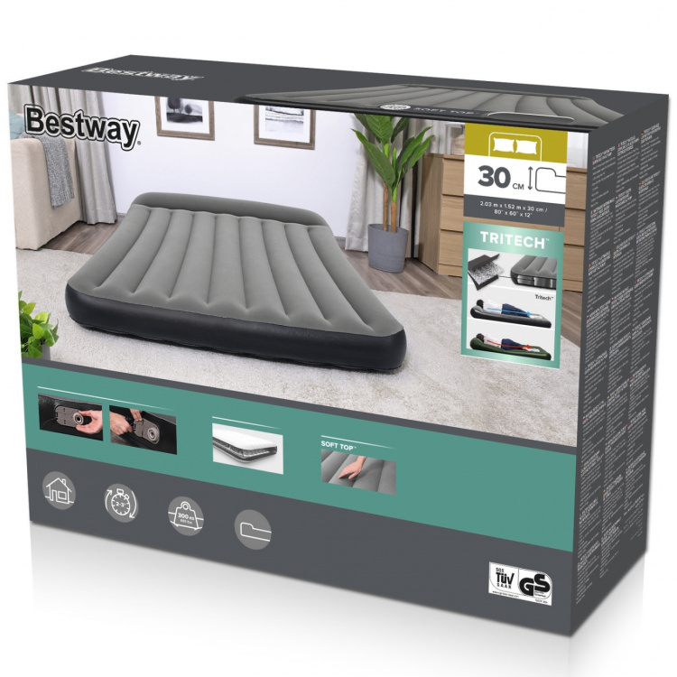 Bestway Tritech Luftmadrass 2.03m x 1.52m x 30cm Bestway Tritech Luftmadrass 2.03m x 1.52m x 30cm
