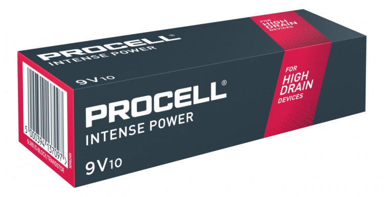 Procell Alkaline Intense 9V 5 x 10ct Retail