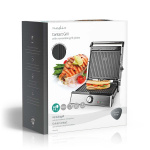 Nedis Contact Grill | 2000 W | 29 x 23 cm | Regelbare temperatuur | Kunststof / Roestvrij Staal