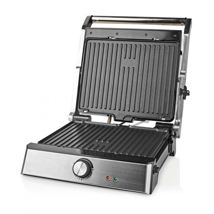 Nedis Contact Grill | 2000 W | 29 x 23 cm | Regelbare temperatuur | Kunststof / Roestvrij Staal