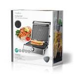 Nedis Contact Grill | 2000 W | 29 x 23 cm | Regelbare temperatuur | Kunststof / Roestvrij Staal