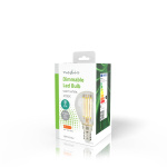 Nedis LED-Filamentlamp E14 | G45 | 4.5 W | 470 lm | 2700 | Dimbaar | Warm Wit | Retrostijl | 1 Stuks | Doorzichtig