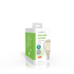 Nedis LED-Filamentlamp E14 | G45 | 4.5 W | 470 lm | 2700 | Dimbaar | Warm Wit | Retrostijl | 1 Stuks | Doorzichtig