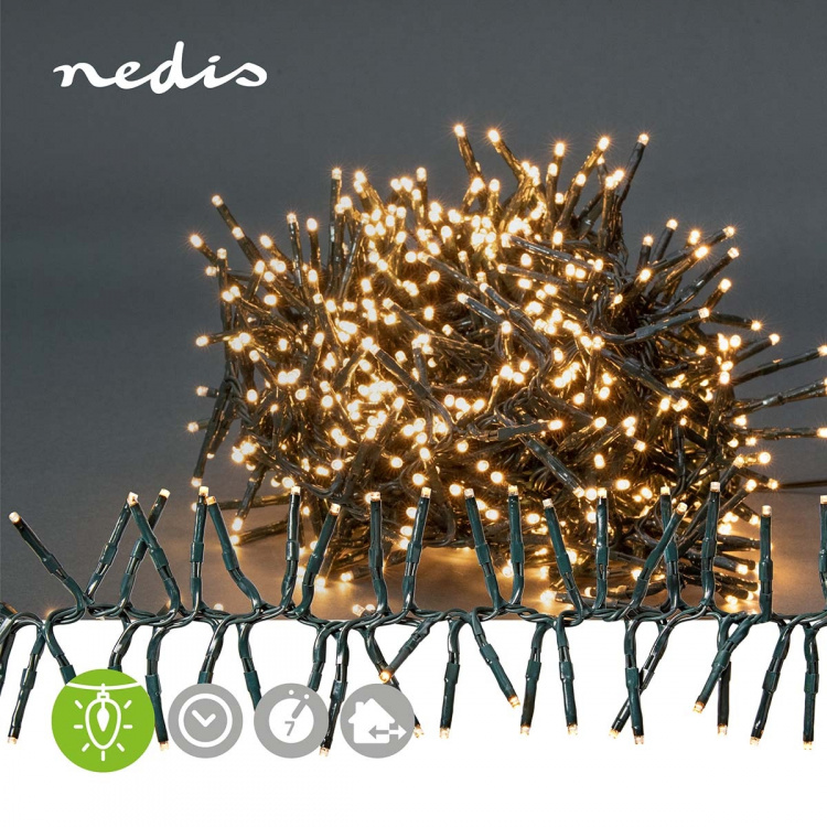 Nedis Kerstverlichting | Cluster | 576 LED\'s | Warm Wit | 4.20 m | Licht effecten: 7 | Binnen & Buiten | Netvoeding