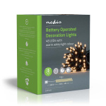 Nedis Kerstverlichting | Koord | 48 LED\'s | Warm Wit | 3.60 m | Licht effecten: 7 | Binnen & Buiten | Batterij Gevoed