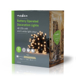 Nedis Kerstverlichting | Koord | 48 LED\'s | Warm Wit | 3.60 m | Licht effecten: 7 | Binnen & Buiten | Batterij Gevoed