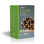 Nedis Kerstverlichting | Koord | 192 LED\'s | Warm Wit | 14.40 m | Licht effecten: 7 | Binnen & Buiten | Batterij Gevoed