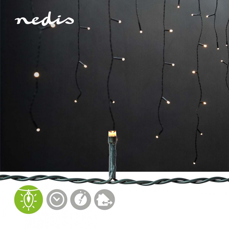 Nedis Decoratieve IJspegel Verlichting | 360 LED\'s | Warm Wit | 9.00 m | Licht effecten: 7 | Netvoeding
