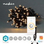 Nedis SmartLife-kerstverlichting | Koord | Wi-Fi | Warm Wit | 50 LED\'s | 5.00 m | Android™ / IOS