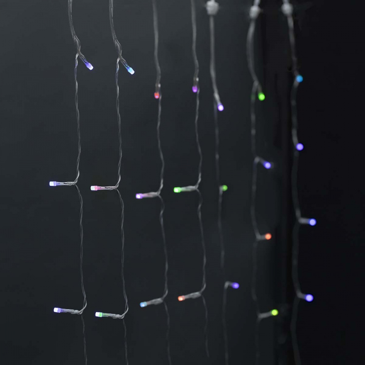 Nedis SmartLife-kerstverlichting | Gordijn | Wi-Fi | RGB | 180 LED\'s | 3 m | Android™ / IOS