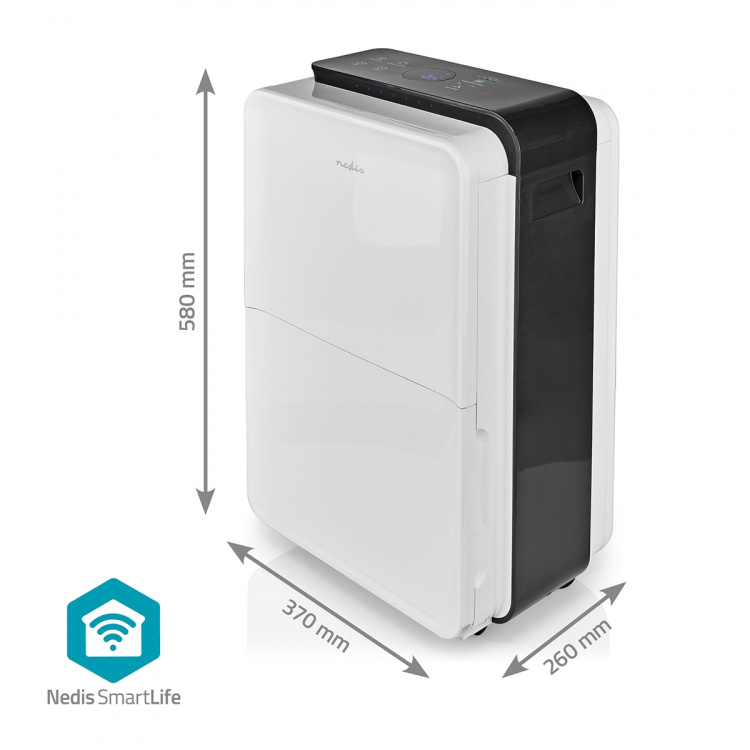 Nedis SmartLife Luchtontvochtiger | Wi-Fi | 30 l/Dag | Ontvochtiging / Continu / Was drogen / Ventilatie | Android™ / IOS | Regelbare hygrostaat | 210 m³/h Nedis SmartLife Luchtontvochtiger | Wi-Fi | 30 l/Dag | Ontvochtiging / Continu / Was drogen / Ventilatie | Android™ / IOS | Regelbare hygrostaat | 210 m³/h