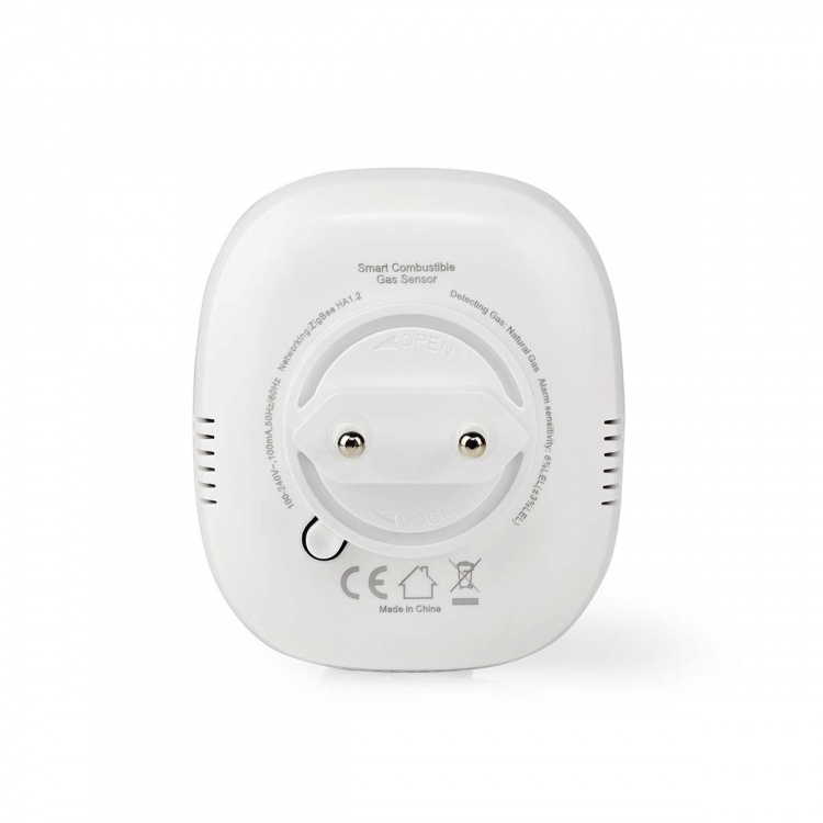 Nedis SmartLife Gasdetector | Zigbee 3.0 | Netvoeding | Levenscyclus sensor: 5 Jaar | EN 50194-1:2009 | Android™ / IOS | Met testknop | 75 dB | Wit