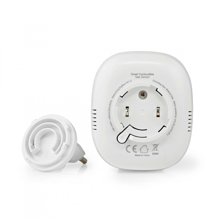 Nedis SmartLife Gasdetector | Zigbee 3.0 | Netvoeding | Levenscyclus sensor: 5 Jaar | EN 50194-1:2009 | Android™ / IOS | Met testknop | 75 dB | Wit