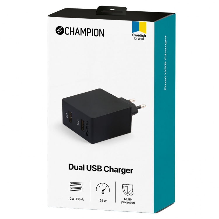 Champion Dual USB Laddare 24W