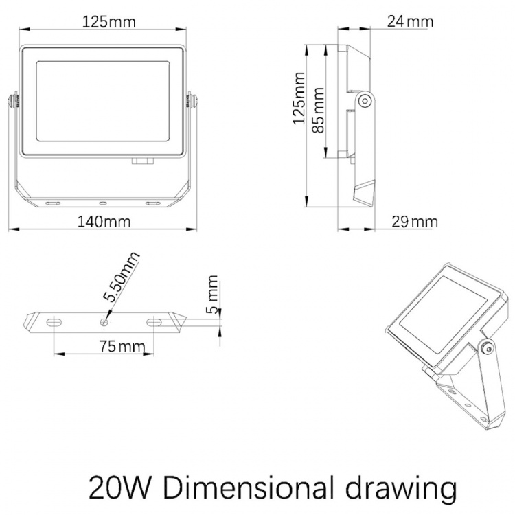 Philips ProjectLine Strålkastare 20W 1800lm Philips ProjectLine Strålkastare 20W 1800lm