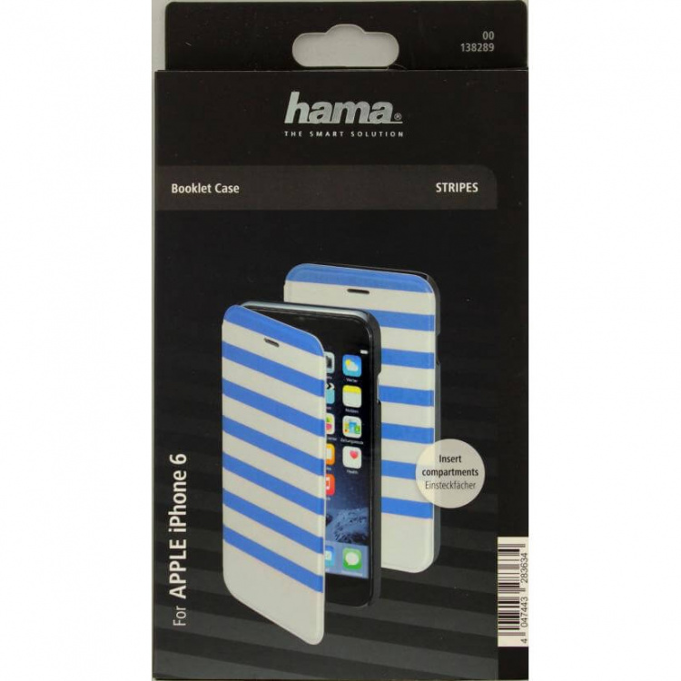HAMA Mobilewallet DesignLine iPhone6/6S Stripe Blue/white
