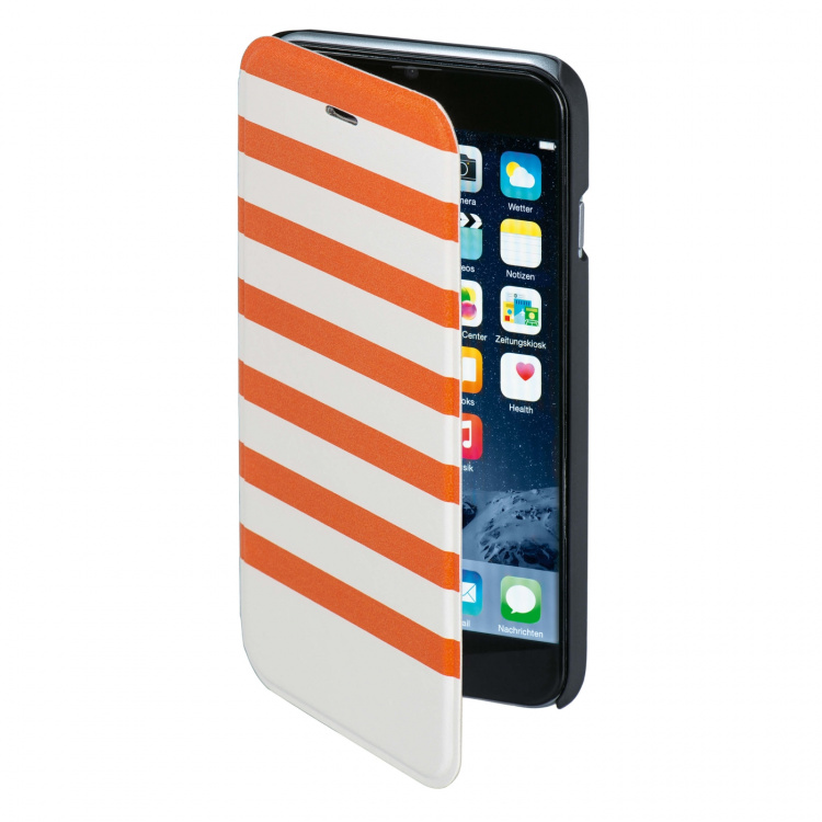 HAMA Mobilewallet DesignLine iPhone6/6S Stripe Orange/white