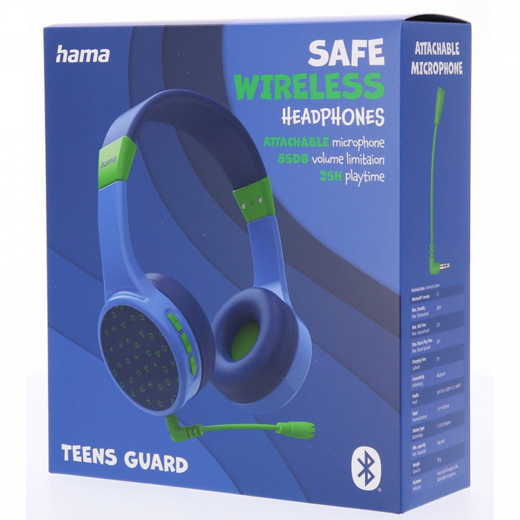 Headphone Teens Guard On-Ear Wireless 85dB Blue Headphone Teens Guard On-Ear Wireless 85dB Blue