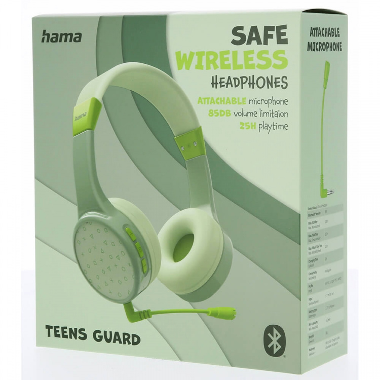 Headphone Teens Guard On-Ear Wireless 85dB Green Headphone Teens Guard On-Ear Wireless 85dB Green