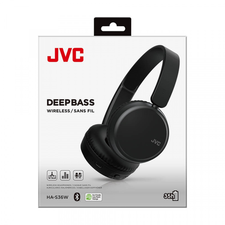 JVC Headphone On-Ear BT Black HA-S36W-B-U JVC Headphone On-Ear BT Black HA-S36W-B-U