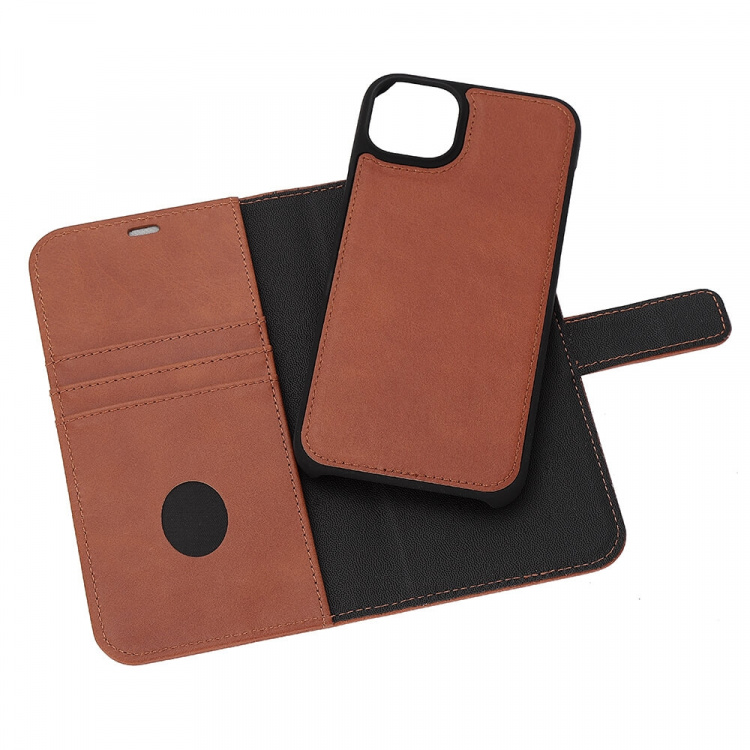Wallet Case Anti Radiation 2in1 Brown iPhone 14 Plus