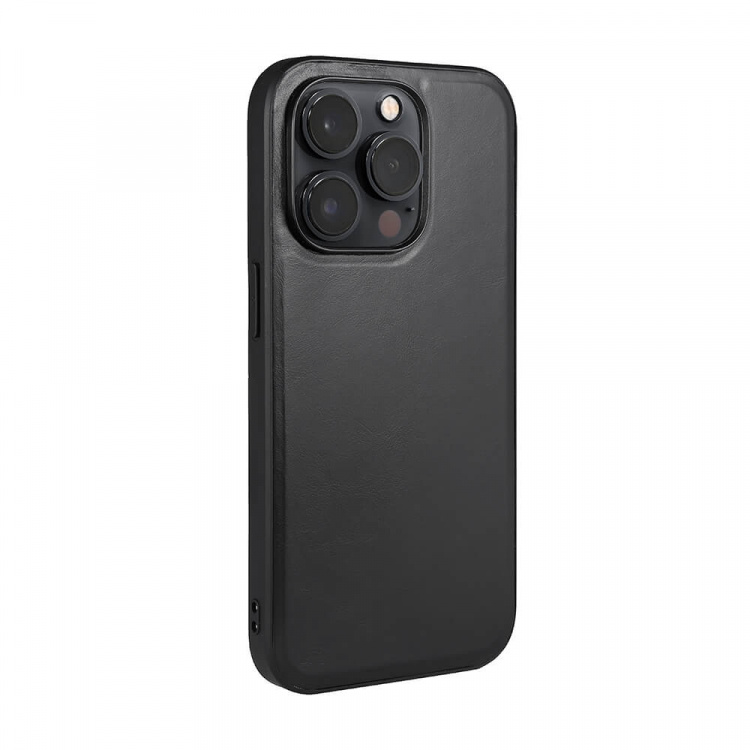 Phone Case Leather MagSeries Black - iPhone 14 Pro 