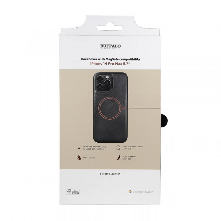 Phone Case Leather MagSeries Black - iPhone 14 Pro Max 