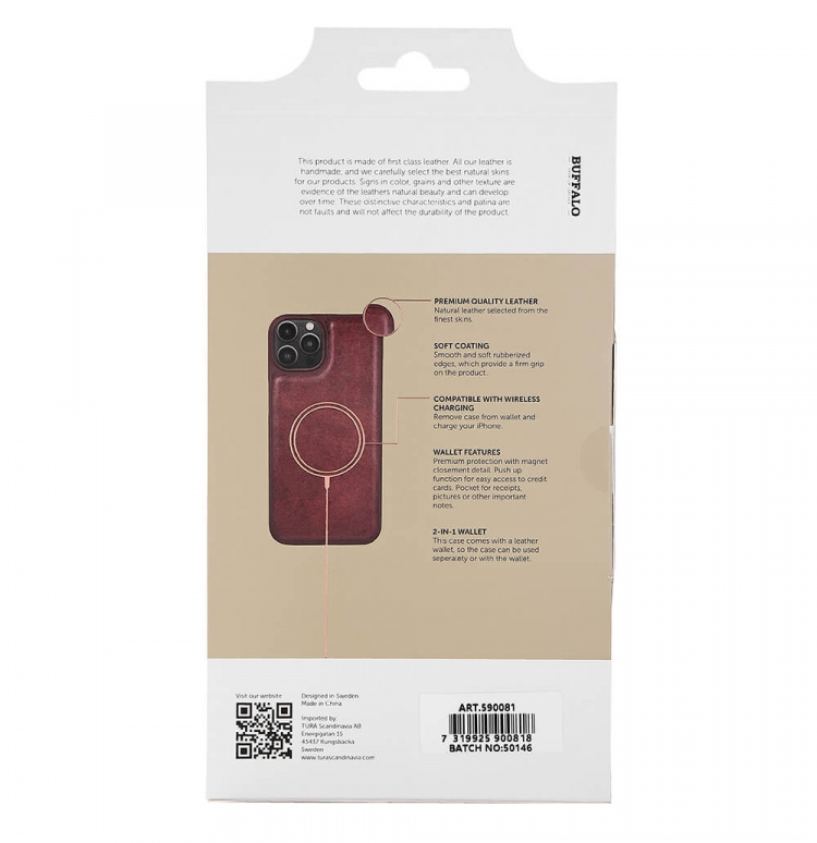 Wallet Case iPhone 14 Plus Brown