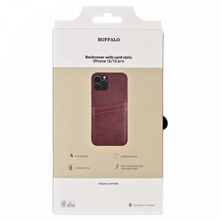 Phone case PU 2 Card iPhone 12/12 Pro Brown