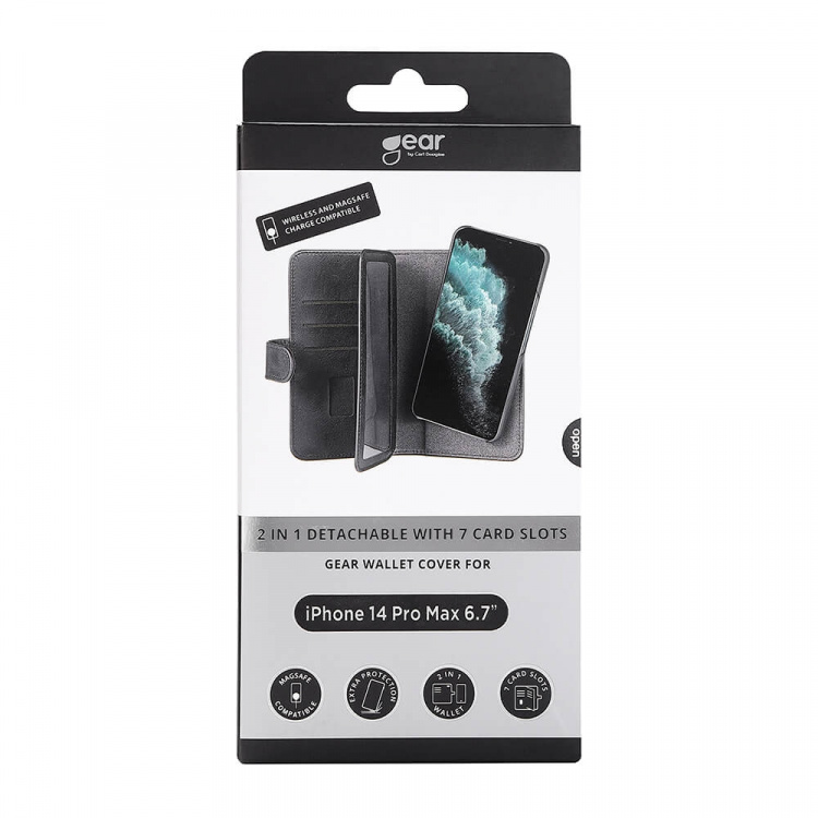 Wallet Case 2in1 7 Card Slots MagSeries Black - iPhone 14 Pro Max 