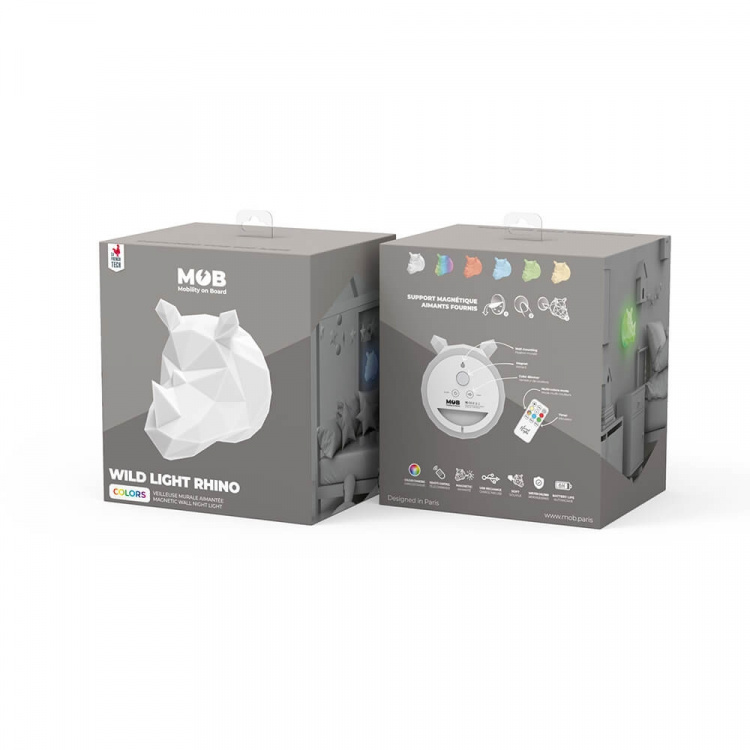 Wall Nightlight Wild Light Rhino Multicolor Wall Nightlight Wild Light Rhino Multicolor