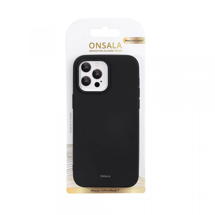 Onsala Mobielhoesje Silicone Zwart - iPhone 14 Pro Max