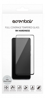 Essentials iPhone 12 mini, Tempered Glass, full fit, Black Essentials iPhone 12 mini, Tempered Glass, full fit, Black