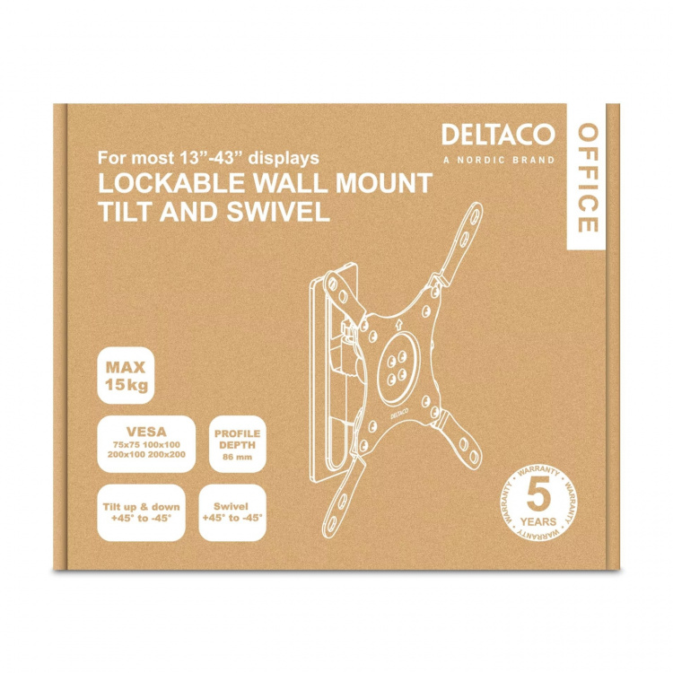 DELTACO Office Lockable Monitor Mount,13 DELTACO Office Lockable Monitor Mount,13