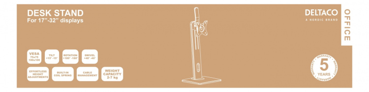 DELTACO Office Vertical Lift Single Monitor Stand