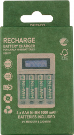 DELTACO Ultimate Ni-Mh USB charger with 4 x AAA batteries DELTACO Ultimate Ni-Mh USB charger with 4 x AAA batteries