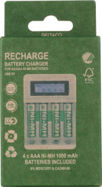 DELTACO Ultimate Ni-Mh USB charger with 4 x AAA batteries DELTACO Ultimate Ni-Mh USB charger with 4 x AAA batteries