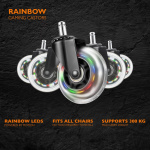 DELTACO GAMING Rainbow Rubber Casters for Gaming Chair