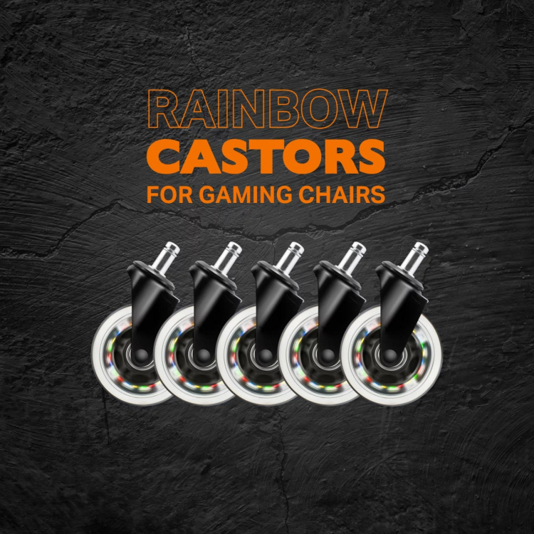 DELTACO GAMING Rainbow Rubber Casters for Gaming Chair