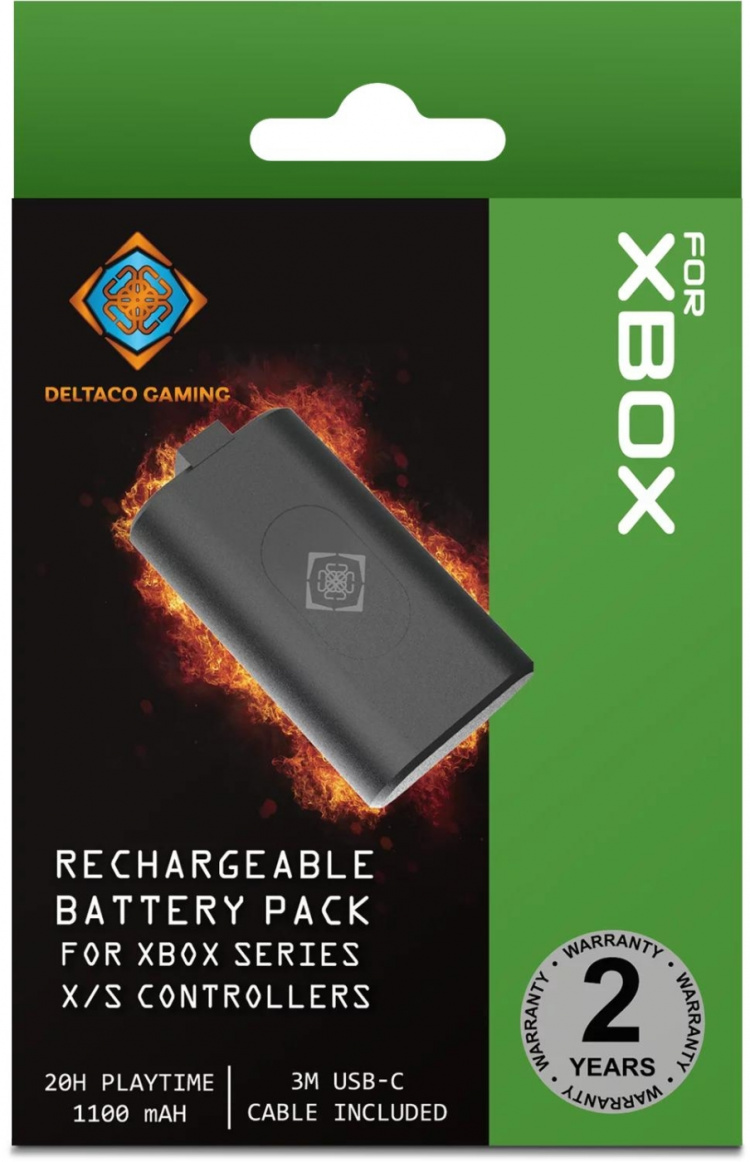 DELTACO GAMING Uppladdningsbart Batteripack för Xbox Series X Handkontroll, 1100mAh DELTACO GAMING Uppladdningsbart Batteripack för Xbox Series X Handkontroll, 1100mAh