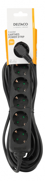 DELTACO outlet 6xCEE 7/3 1xCEE 7/7 10m black DELTACO outlet 6xCEE 7/3 1xCEE 7/7 10m black