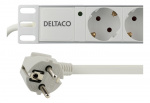 DELTACO Grenuttag, 8xCEE 7/4, 1xCEE 7/7, 2m kabel, vit