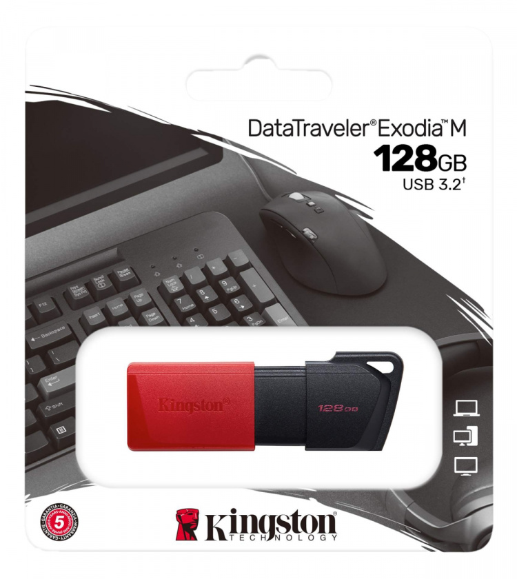 Kingston 128GB USB3.2 Gen 1 DataTraveler Exodia M (Black + Red) Kingston 128GB USB3.2 Gen 1 DataTraveler Exodia M (Black + Red)