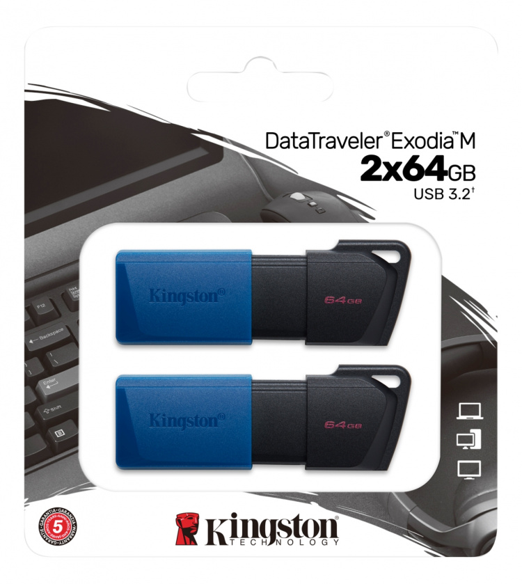 Kingston 64GB USB3.2 Gen 1 DataTraveler Exodia M (Black + Blue) Kingston 64GB USB3.2 Gen 1 DataTraveler Exodia M (Black + Blue)