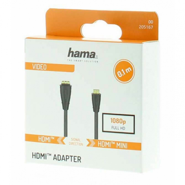 Hama HDMI Type C-A Mannelijk-vrouwelijk Verguld Zwart