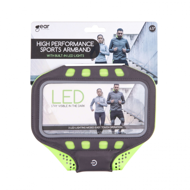 GEAR Sport ArmBand LED XL Universal iPhone6 Black