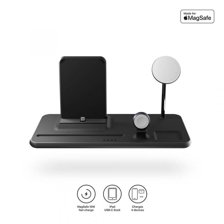 ZENS Wireless Charger 4in1 Magnetic for Watch and tablet